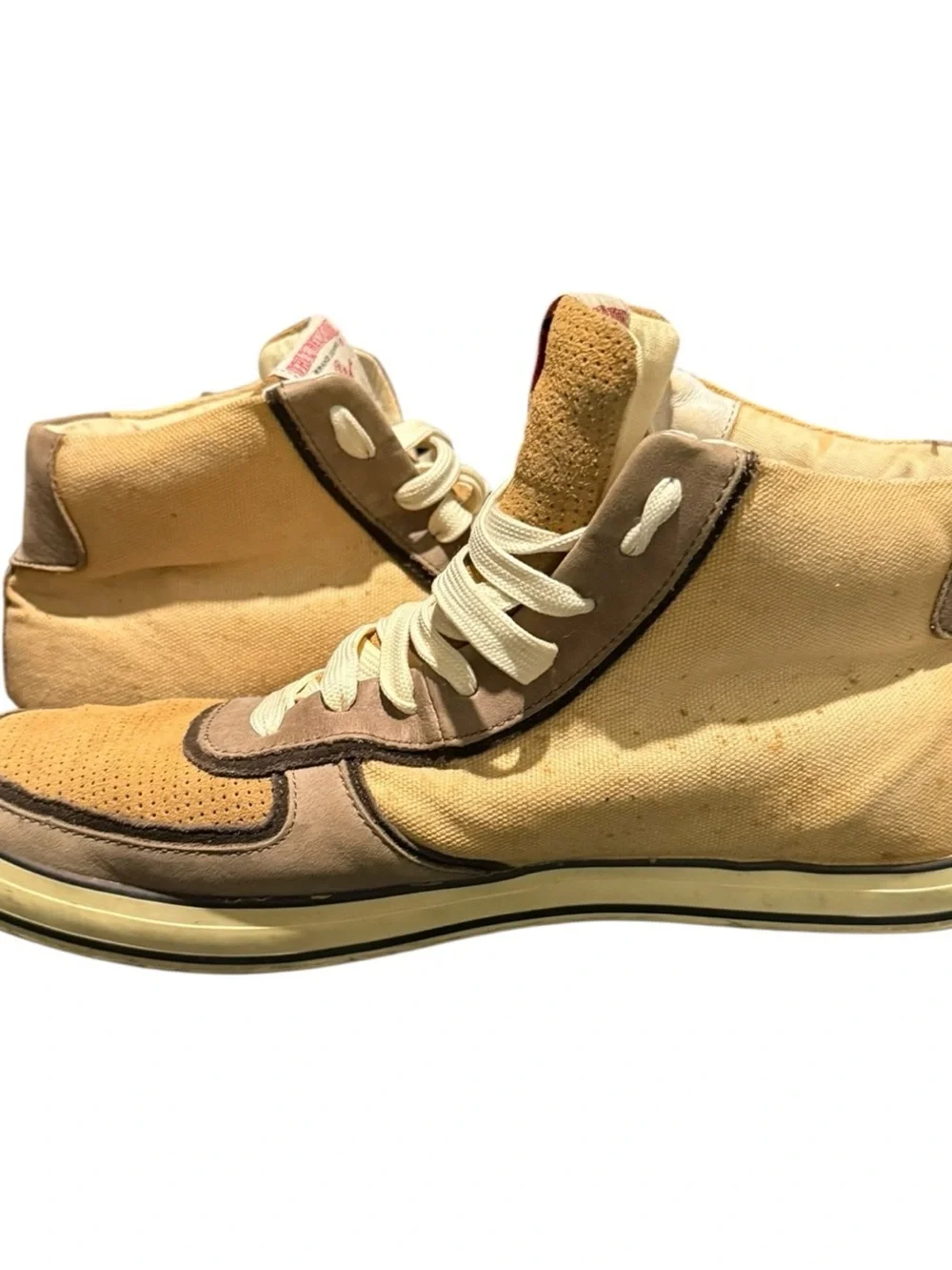 True Religion 4 Color Canvas Hi Top Sneakers Men’s Size 10.5 Big U Casual Brown